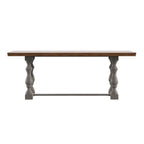 Eleanor 78-inch Oak Dining Table with Turned Leg Trestle Base by iNSPIRE Q Classic