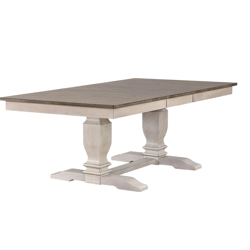Double Transitional Base Dining Table In Ash - N/A