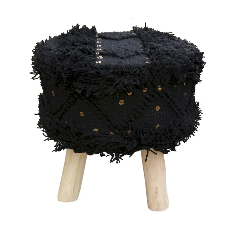 Roja Handcrafted Boho Fabric Stool by Christopher Knight Home