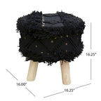 Roja Handcrafted Boho Fabric Stool by Christopher Knight Home