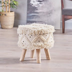 Roja Handcrafted Boho Fabric Stool by Christopher Knight Home