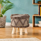 Roja Handcrafted Boho Fabric Stool by Christopher Knight Home