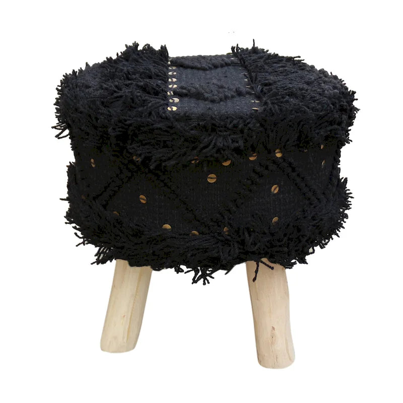 Roja Handcrafted Boho Fabric Stool by Christopher Knight Home