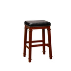 Linon Elle Black Faux Leather Backless 31.01-inch Bar Stool