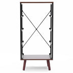 Black Manufactured Wood 4-Drawer Accent Chest with Brown Accents