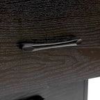 Black Manufactured Wood 4-Drawer Accent Chest with Brown Accents