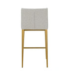Modrest Mimi Modern Light Grey Fabric + Antique Brass Counter Stool (Set of 2)