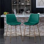 Roundhill Furniture Aufurr Modern Velvet 26.50 Counter Height Stool (Set of 2)