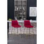 Roundhill Furniture Aufurr Modern Velvet 26.50 Counter Height Stool (Set of 2)