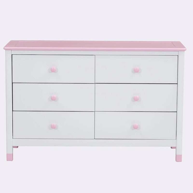 Wooden Storage Dresser with 6 Drawers