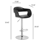 Mid Century Modern Brown Swivel Adjustable Wood/ Metal Barstool