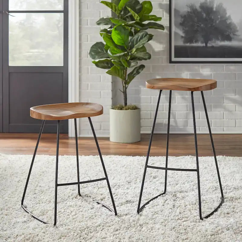 Lifestorey Chapman Scooped-seat Stools (Set of 2)