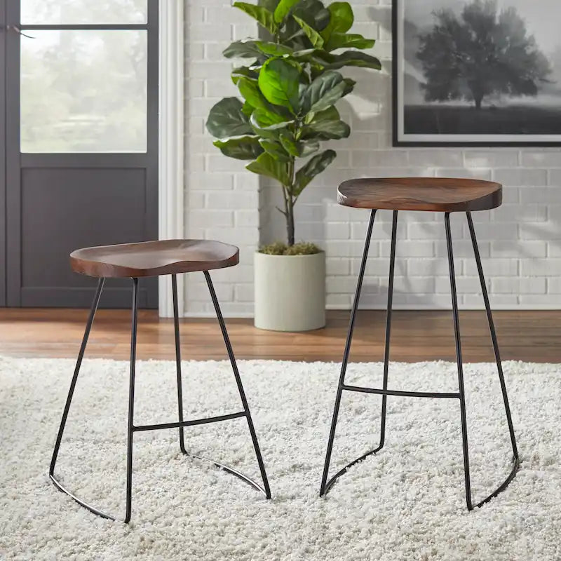 Lifestorey Chapman Scooped-seat Stools (Set of 2)