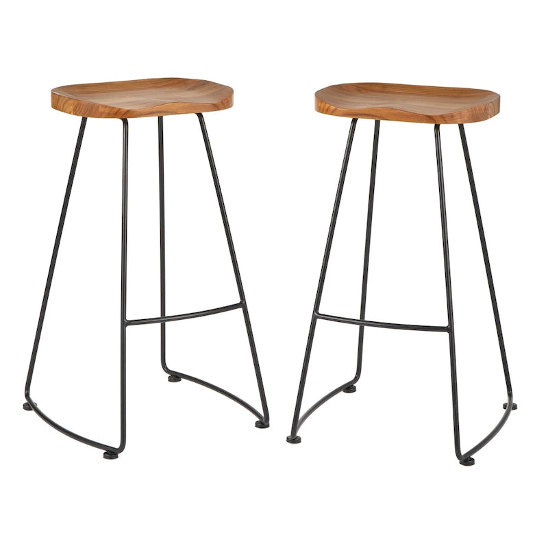 Lifestorey Chapman Scooped-seat Stools (Set of 2)