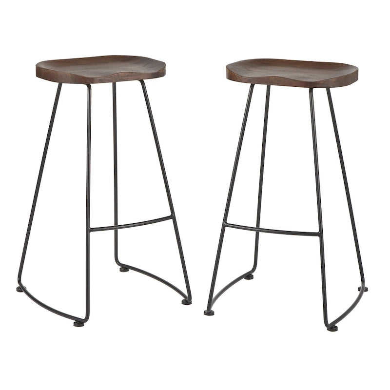 Lifestorey Chapman Scooped-seat Stools (Set of 2)