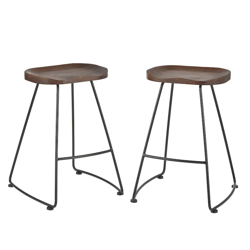 Lifestorey Chapman Scooped-seat Stools (Set of 2)