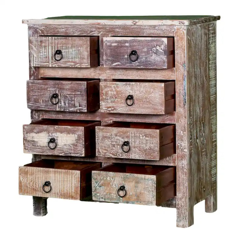 Maadze 32  Wide Reclaimed wood 8-Drawers Chest