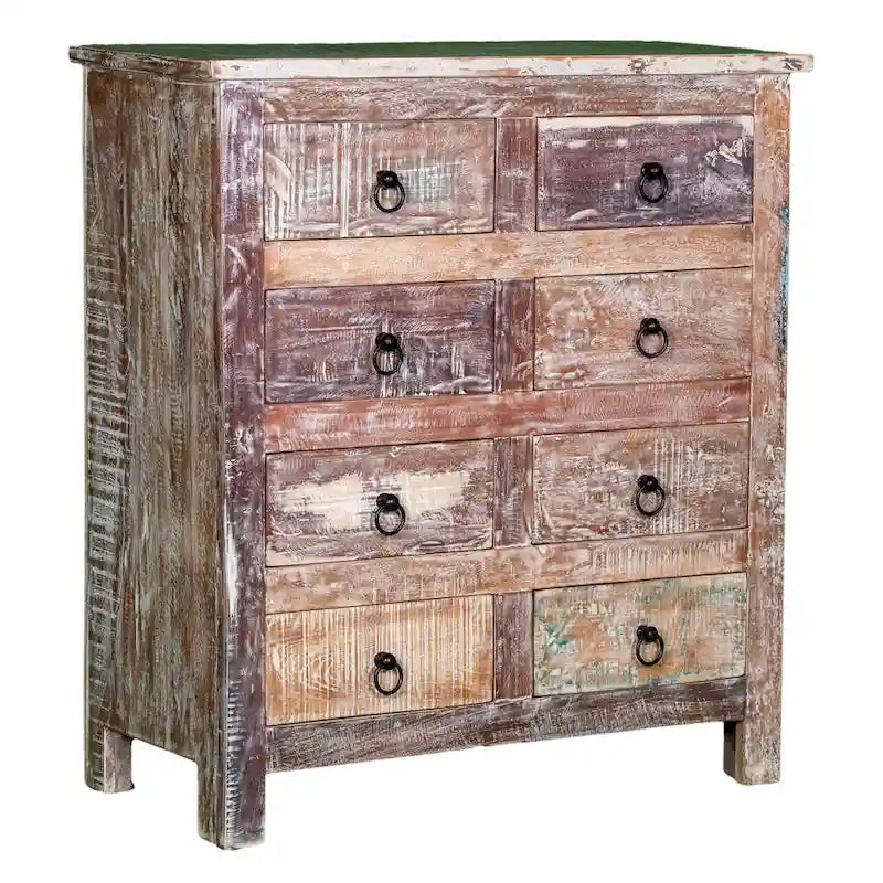 Maadze 32  Wide Reclaimed wood 8-Drawers Chest