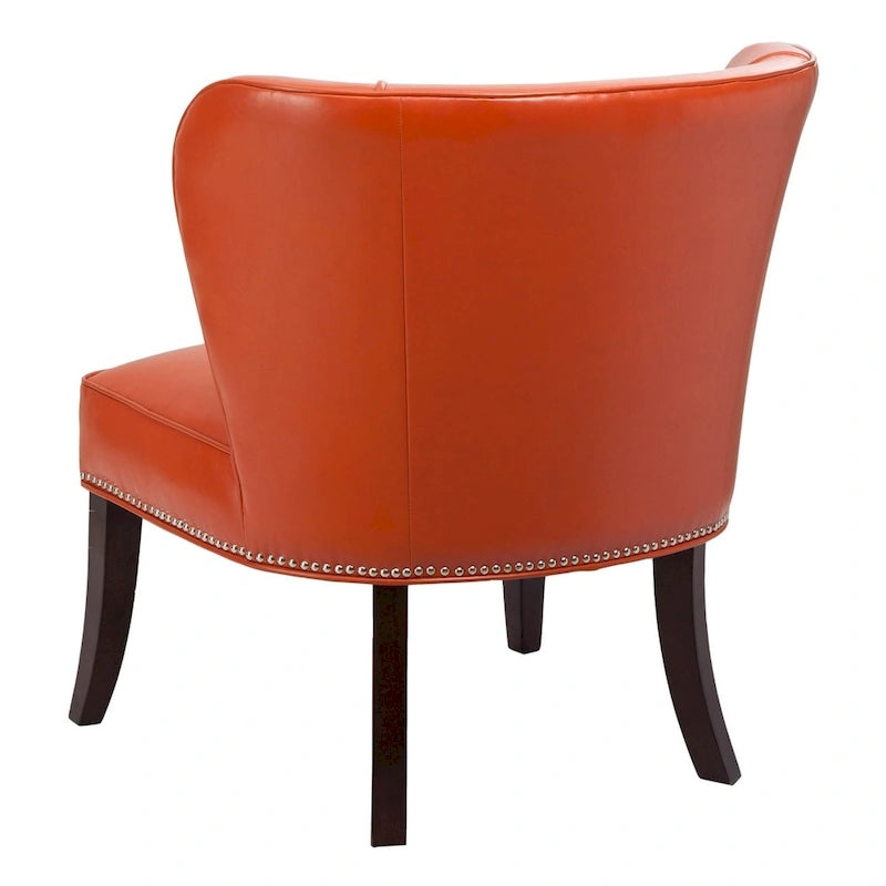 Madison Park Sheldon Orange Concave Back Armless Accent Chair