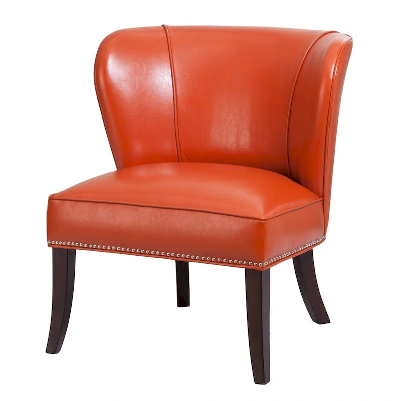 Madison Park Sheldon Orange Concave Back Armless Accent Chair