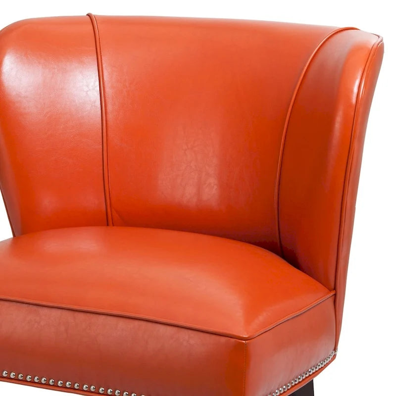 Madison Park Sheldon Orange Concave Back Armless Accent Chair