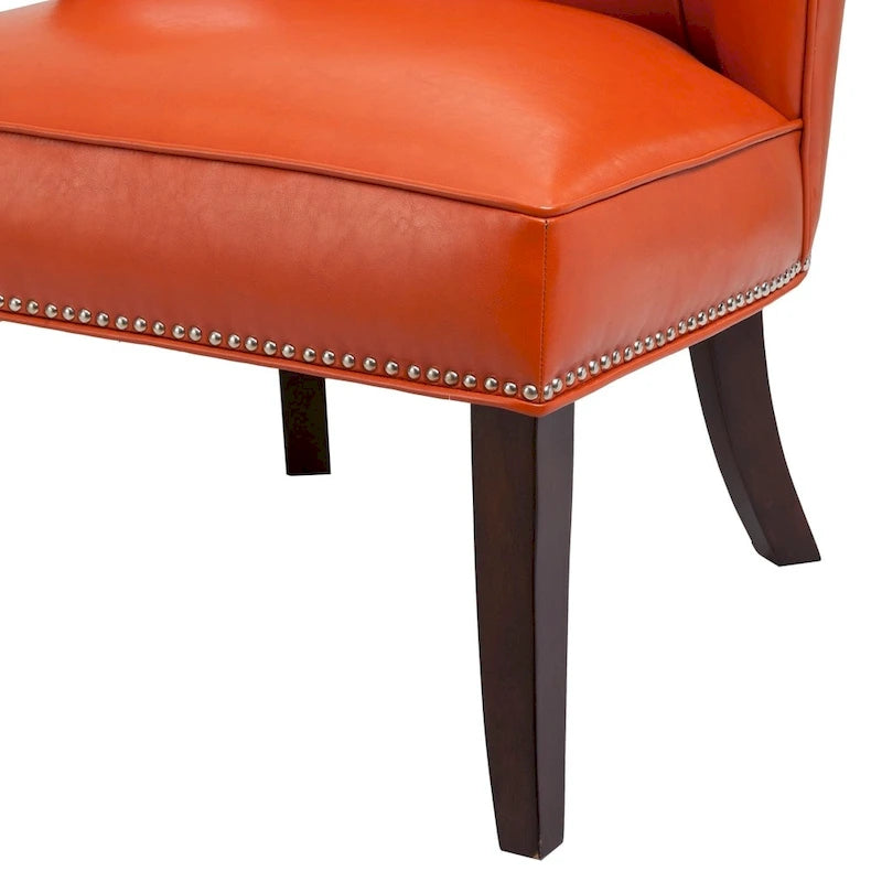 Madison Park Sheldon Orange Concave Back Armless Accent Chair