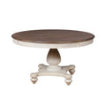 Roundhill Furniture Arch Weathered Oak Round Dining Table - Weathered oak and white