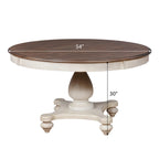 Roundhill Furniture Arch Weathered Oak Round Dining Table - Weathered oak and white