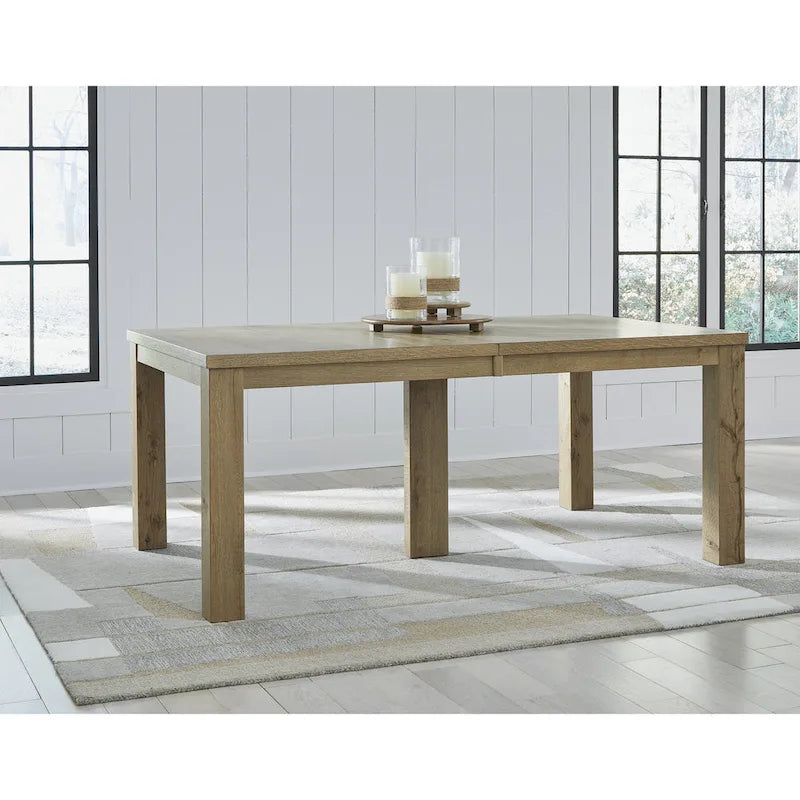 Signature Design by Ashley Galliden Light Brown Dining Extension Table - 44.5  W x 108  D x 30.13  H