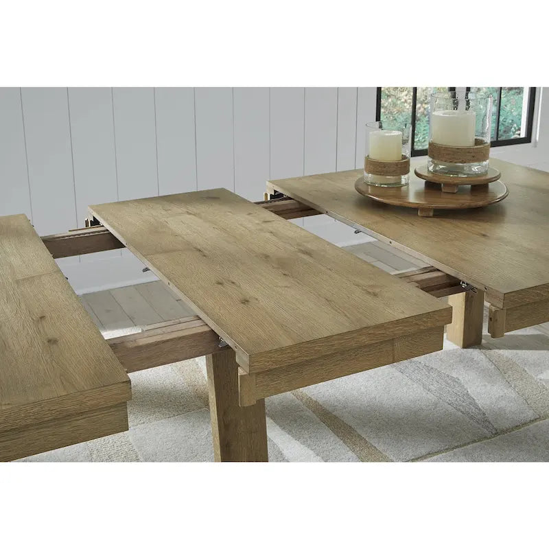 Signature Design by Ashley Galliden Light Brown Dining Extension Table - 44.5  W x 108  D x 30.13  H