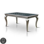 Furniture of America Tily Glam 66-inch Glass Top Wood Dining Table
