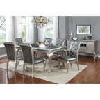 Furniture of America Tily Glam 66-inch Glass Top Wood Dining Table