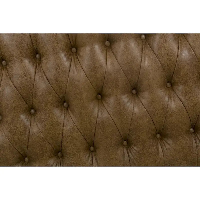 HomePop Draper Light Brown Button-tufted Ottoman