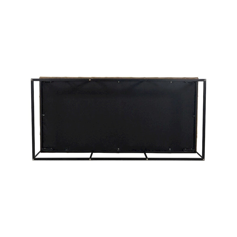 HomePop Draper Light Brown Button-tufted Ottoman