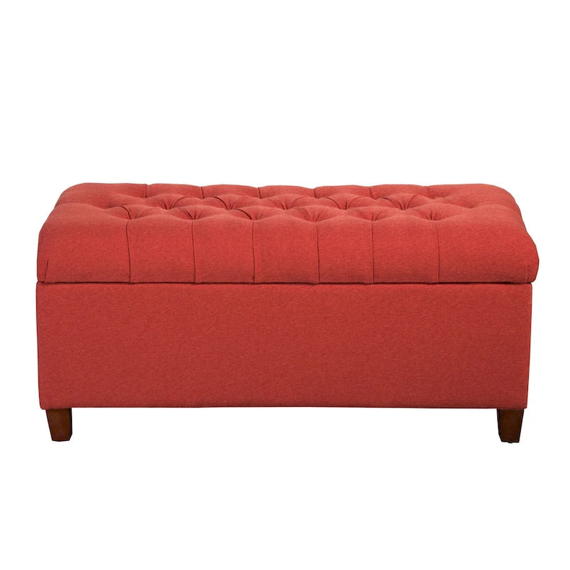Copper Grove Bresse Button-tufted Cranberry Storage Bench