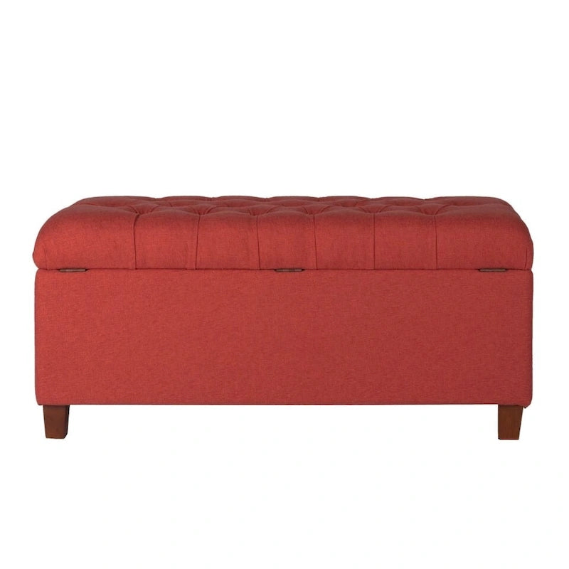Copper Grove Bresse Button-tufted Cranberry Storage Bench