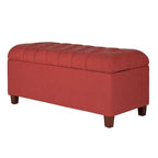 Copper Grove Bresse Button-tufted Cranberry Storage Bench