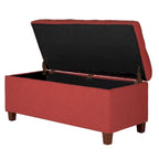 Copper Grove Bresse Button-tufted Cranberry Storage Bench
