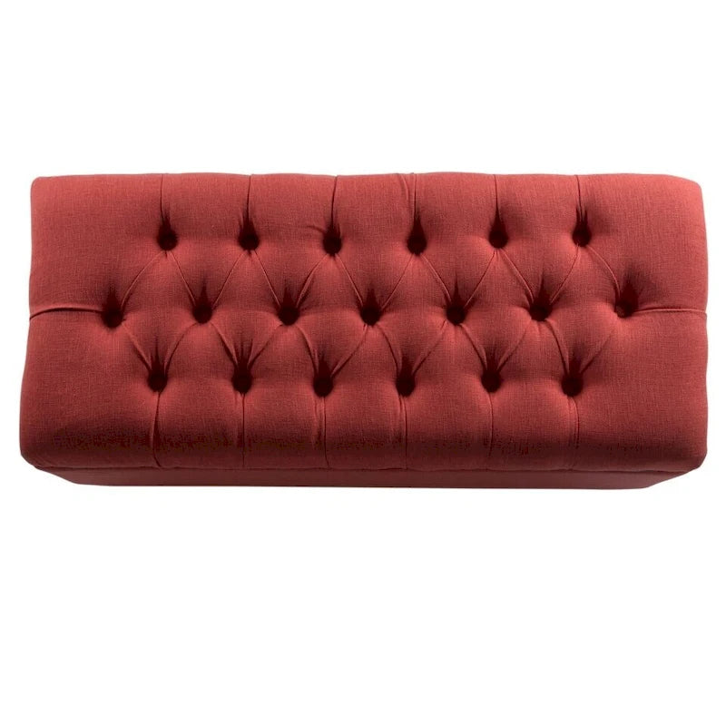 Copper Grove Bresse Button-tufted Cranberry Storage Bench