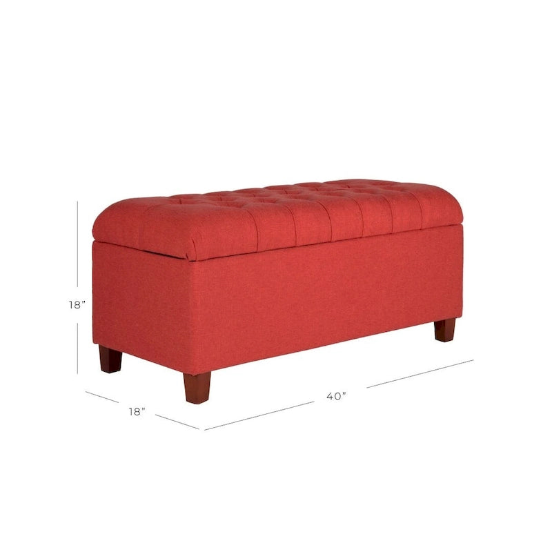 Copper Grove Bresse Button-tufted Cranberry Storage Bench