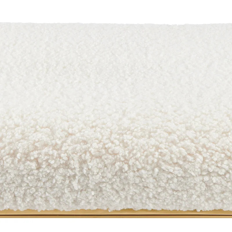 Frisly Shearling Fabric Bench w/ Shelf