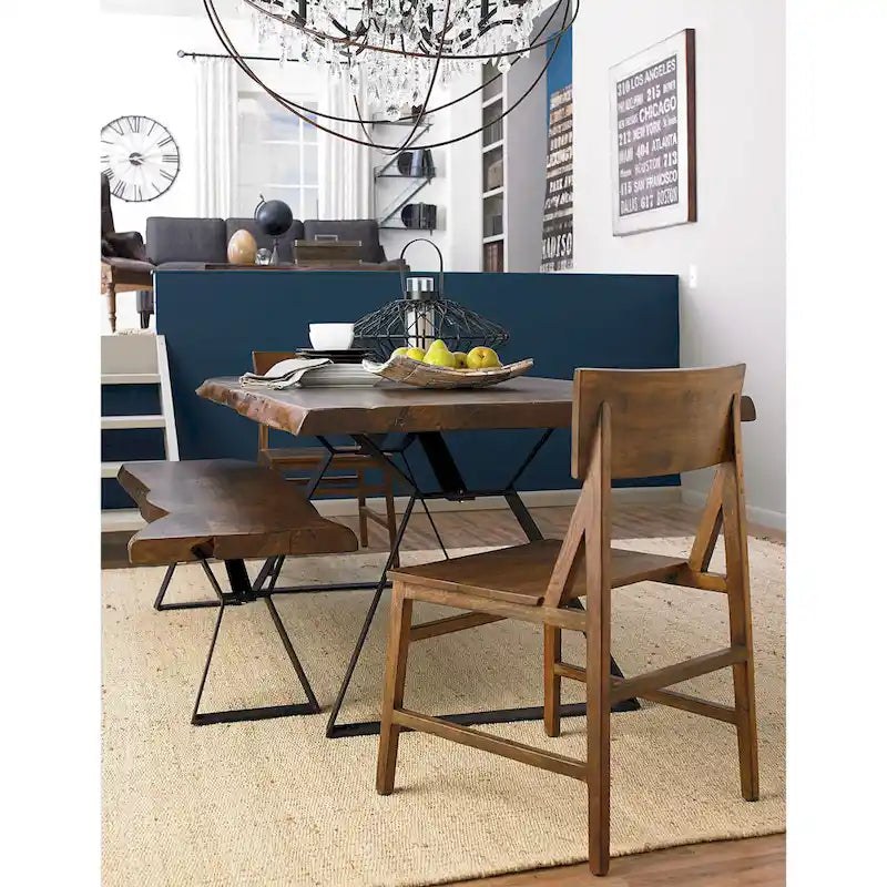 Nottingham 106-Inch Acacia Wood Dining Table in Walnut Finish