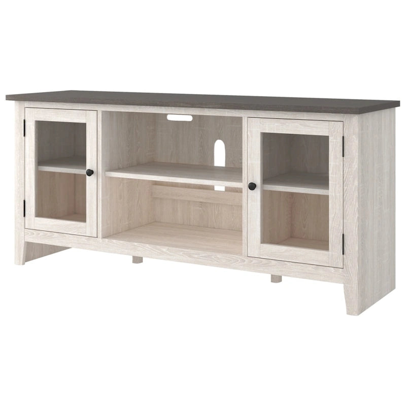 Dorrinson Casual Large TV Stand w/Fireplace Option, White/Brown