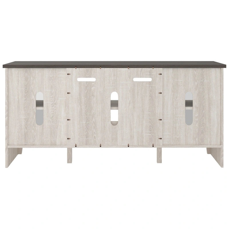 Dorrinson Casual Large TV Stand w/Fireplace Option, White/Brown