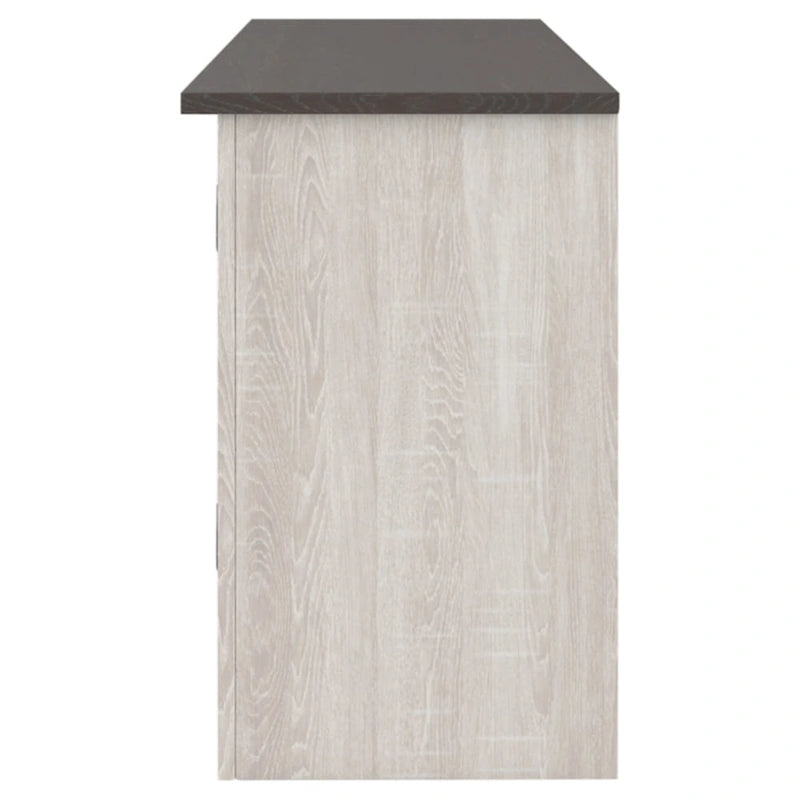 Dorrinson Casual Large TV Stand w/Fireplace Option, White/Brown