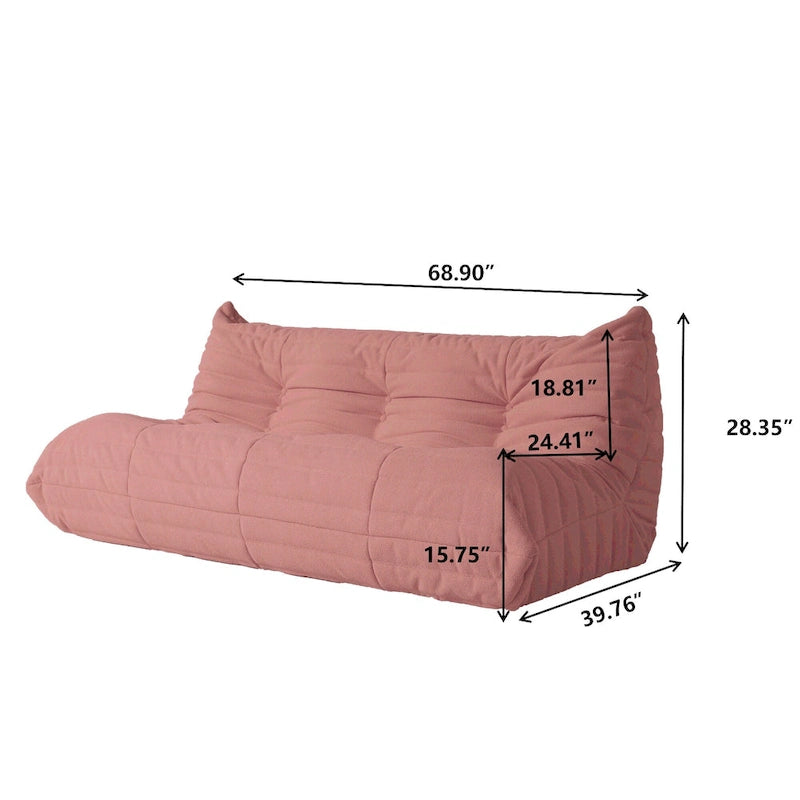 Comfy Lazy Floor Sofa Couch,Teddy Velvet Bean Bag Chairs for Living Room Bedroom Office Salon