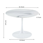 42.1  Tulip Dining Table With Round Marble Pattern Table Top for 4-6 People