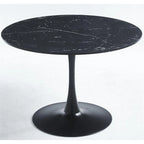 42.1  Tulip Dining Table With Round Marble Pattern Table Top for 4-6 People