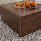 Modern Rectangular Coffee Table, Wood Coffee Table with Storage, 4 Solid Wood Drawers, Fully-Assembled, 51