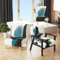 Designart  Geometric Black And Teal IV  Upholstered Modern Accent Chair - Arm Chair